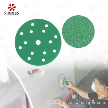 Automotive Hook Loop Sandpaper Disc Abrasives Green Film